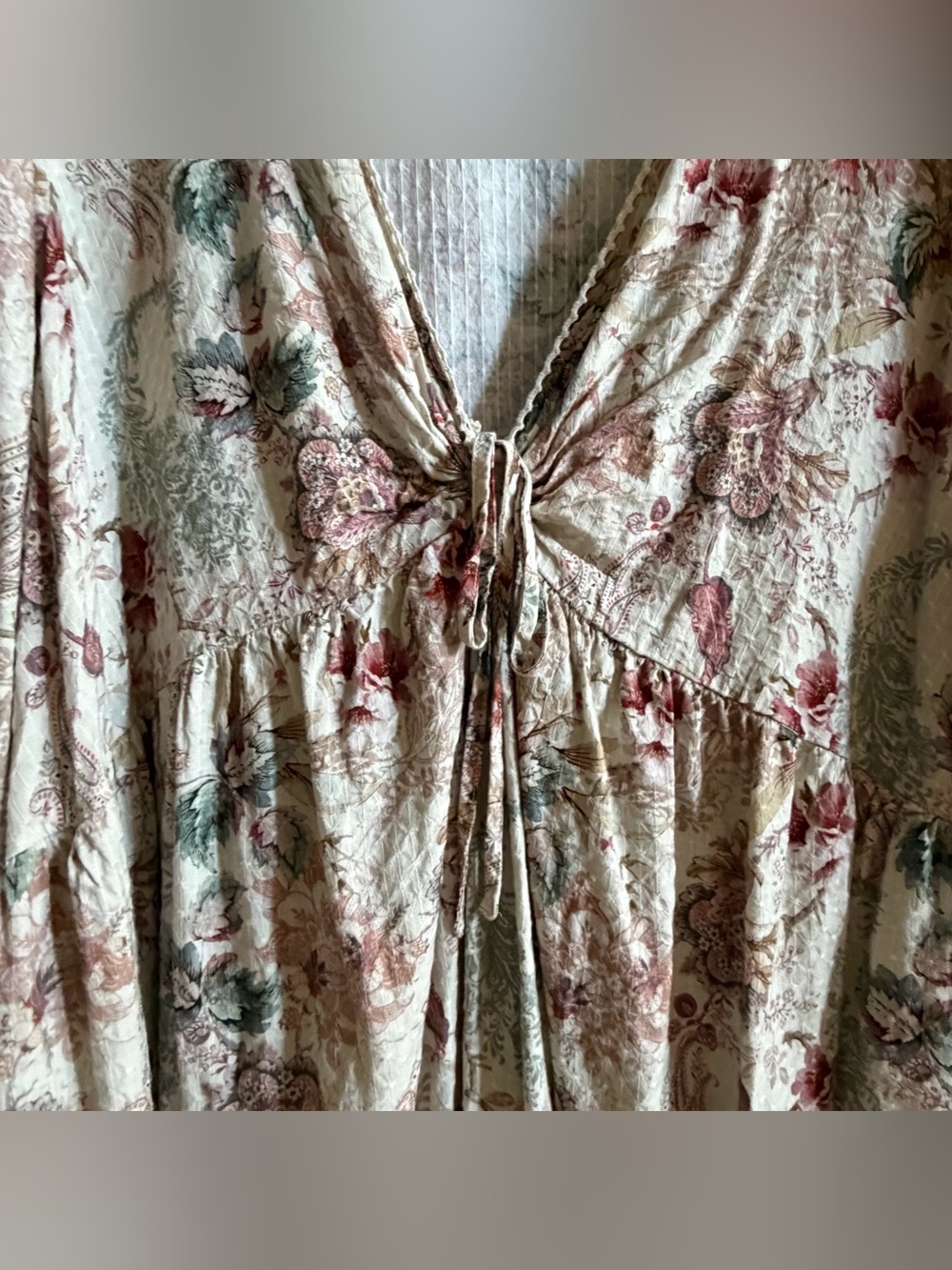Torrid Festi Linen Blend Maxi Dress Anabelle Florals Cream Plus Size 3X Romantic - Picture 6 of 11